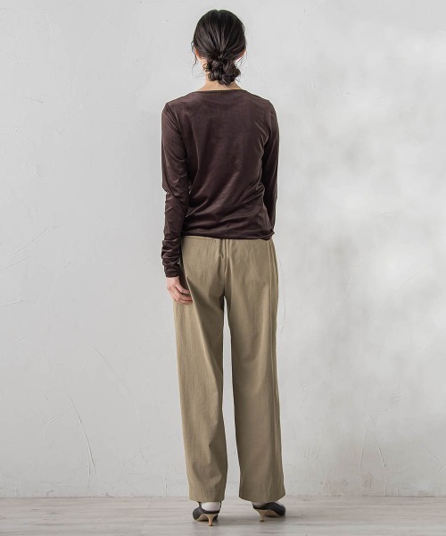 Droite lautreamont(ドロワットロートレアモン)の「シアーベロアカットソー≪手洗い可能≫(Tシャツ/カットソー・レディース・オフホワイト/ブラウン/ピンク・M)」の19枚目の写真