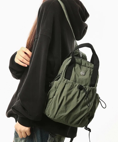 Miniministore(ミニミニストア)の「ミニリュック2wayナイロンバッグ小さめ(バックパック/リュック・レディース・ブラック/アイボリー/カーキ/ラベンダー/イエロー/キャメル・FREE)」の1枚目の写真