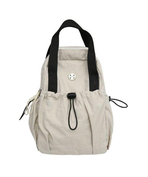 Miniministore(ミニミニストア)の「ミニリュック2wayナイロンバッグ小さめ(バックパック/リュック・レディース・ブラック/アイボリー/カーキ/ラベンダー/イエロー/キャメル・FREE)」の2枚目の写真