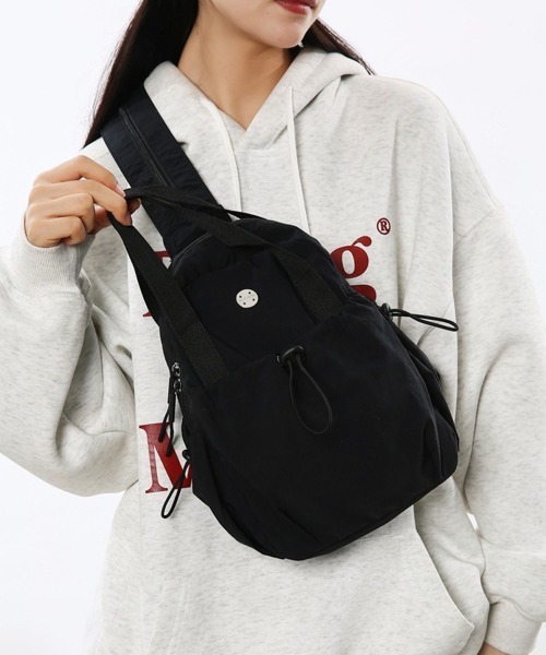 Miniministore(ミニミニストア)の「ミニリュック2wayナイロンバッグ小さめ(バックパック/リュック・レディース・ブラック/アイボリー/カーキ/ラベンダー/イエロー/キャメル・FREE)」の11枚目の写真