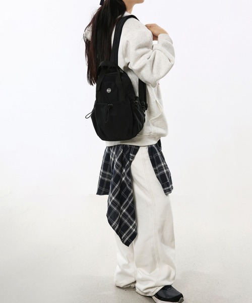 Miniministore(ミニミニストア)の「ミニリュック2wayナイロンバッグ小さめ(バックパック/リュック・レディース・ブラック/アイボリー/カーキ/ラベンダー/イエロー/キャメル・FREE)」の14枚目の写真