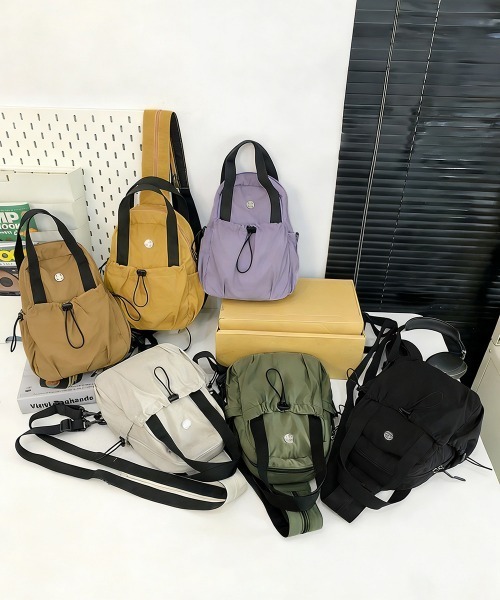 Miniministore(ミニミニストア)の「ミニリュック2wayナイロンバッグ小さめ(バックパック/リュック・レディース・ブラック/アイボリー/カーキ/ラベンダー/イエロー/キャメル・FREE)」の19枚目の写真