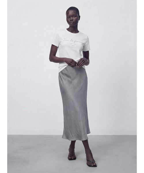 ACUD（アクド）の「Satin A-line Skirt _S.Blue（スカート・レディース・ブルーグレー・MEDIUM/SMALL）」の4枚目の写真