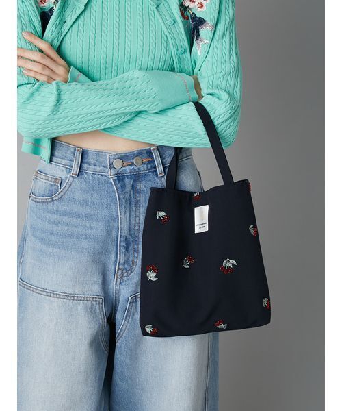 LILY BROWN(リリーブラウン)の「【LILY BROWN×KEITA MARUYAMA】エンブロイダリーミニトート(トートバッグ・レディース・ネイビー/グレー・F)」の12枚目の写真