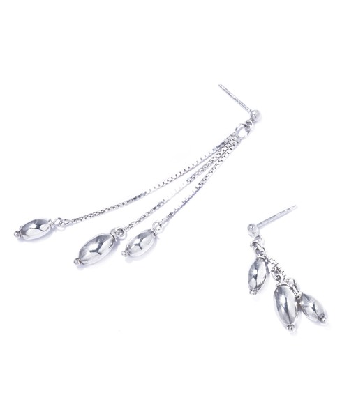 quip queint(クイップクエイント)の「【quip queint】germe asymmetry pierce/ジェルム アシンメトリー ピアス(ピアス(両耳用)・レディース・シルバー・FREE)」の2枚目の写真