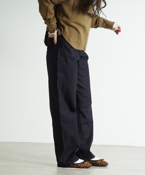 zootie（ズーティー）の「エアパンツ［バレルレッグ］（その他パンツ・レディース・ケミカルウォッシュ/ベージュ/インディゴブルー/ブラック系/ライトインディゴブルー/グレー系/ブラック/ライトブルー/アイボリー・M/L/LL）」の7枚目の写真