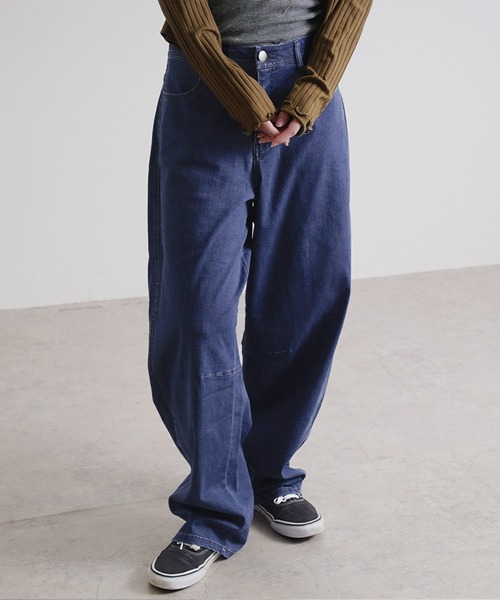 zootie（ズーティー）の「エアパンツ［バレルレッグ］（その他パンツ・レディース・ケミカルウォッシュ/ベージュ/インディゴブルー/ブラック系/ライトインディゴブルー/グレー系/ブラック/ライトブルー/アイボリー・M/L/LL）」の10枚目の写真