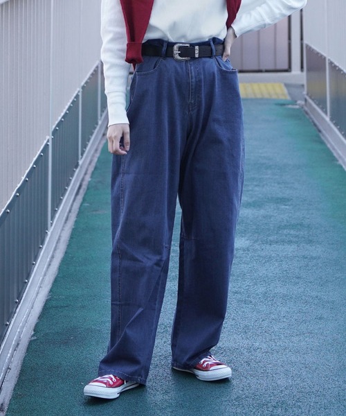 zootie（ズーティー）の「エアパンツ［バレルレッグ］（その他パンツ・レディース・ケミカルウォッシュ/ベージュ/インディゴブルー/ブラック系/ライトインディゴブルー/グレー系/ブラック/ライトブルー/アイボリー・M/L/LL）」の13枚目の写真