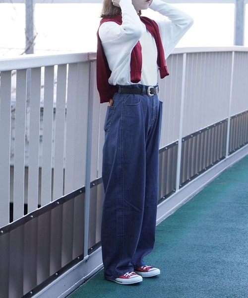 zootie（ズーティー）の「エアパンツ［バレルレッグ］（その他パンツ・レディース・ケミカルウォッシュ/ベージュ/インディゴブルー/ブラック系/ライトインディゴブルー/グレー系/ブラック/ライトブルー/アイボリー・M/L/LL）」の17枚目の写真
