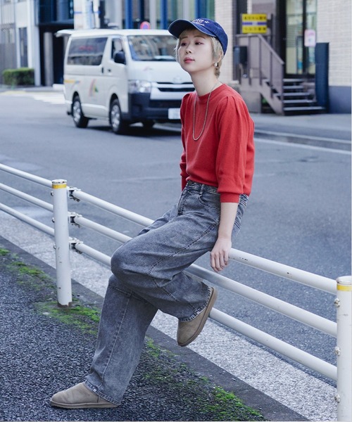 zootie（ズーティー）の「エアパンツ［バレルレッグ］（その他パンツ・レディース・ケミカルウォッシュ/ベージュ/インディゴブルー/ブラック系/ライトインディゴブルー/グレー系/ブラック/ライトブルー/アイボリー・M/L/LL）」の21枚目の写真