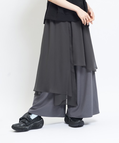 gomme(ゴム)の「レイヤーツイルパンツ(その他パンツ・レディース・ブラック/ブラウン/チャコールグレー・MEDIUM)」の3枚目の写真