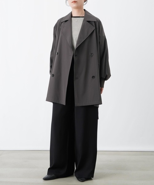 LUCA/LADY LUCK LUCA（ルカ/レディラックルカ）の「LC/LLL ミドル丈オーバートレンチコート（トレンチコート・レディース・チャコールグレー/ライトベージュ・FREE）」の22枚目の写真