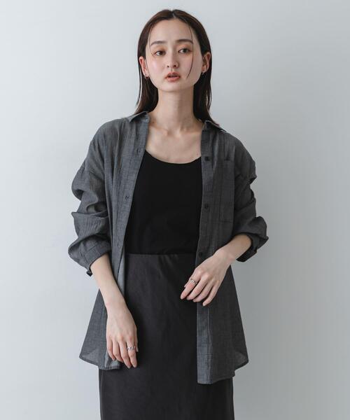 SENSE OF PLACE by URBAN RESEARCH(センスオブプレイスバイアーバンリサーチ)の「ポケットツキシアーデニムシャツ(シャツ/ブラウス・レディース・ブラック/インディゴブルー・ONE)」の3枚目の写真