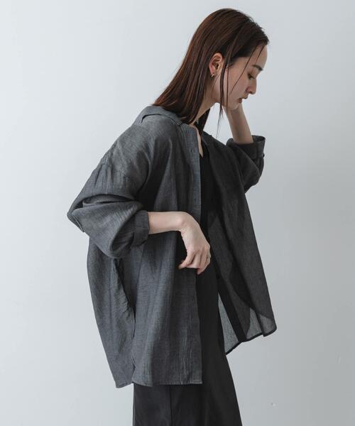 SENSE OF PLACE by URBAN RESEARCH(センスオブプレイスバイアーバンリサーチ)の「ポケットツキシアーデニムシャツ(シャツ/ブラウス・レディース・ブラック/インディゴブルー・ONE)」の5枚目の写真