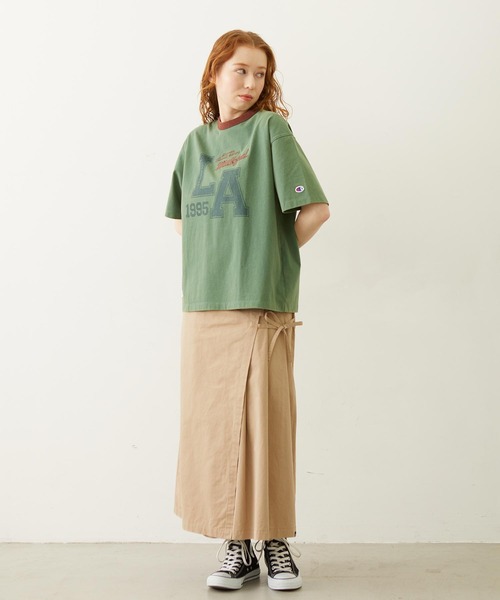 Champion(チャンピオン)の「MILKFED.×CHAMPION LA LOGO S/S TEE(Tシャツ/カットソー・レディース・ブラック/グリーン/オートミール/ネイビー・S/M)」の8枚目の写真