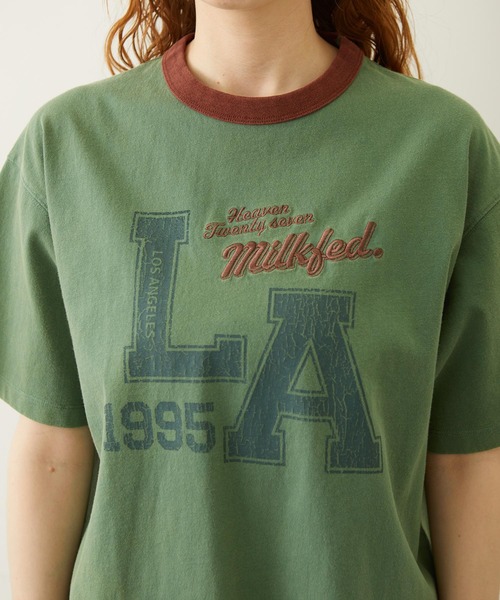 Champion(チャンピオン)の「MILKFED.×CHAMPION LA LOGO S/S TEE(Tシャツ/カットソー・レディース・ブラック/グリーン/オートミール/ネイビー・S/M)」の11枚目の写真