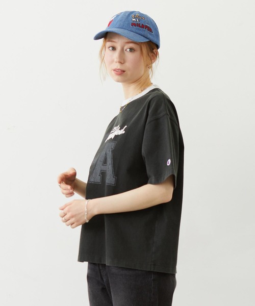 Champion(チャンピオン)の「MILKFED.×CHAMPION LA LOGO S/S TEE(Tシャツ/カットソー・レディース・ブラック/グリーン/オートミール/ネイビー・S/M)」の14枚目の写真