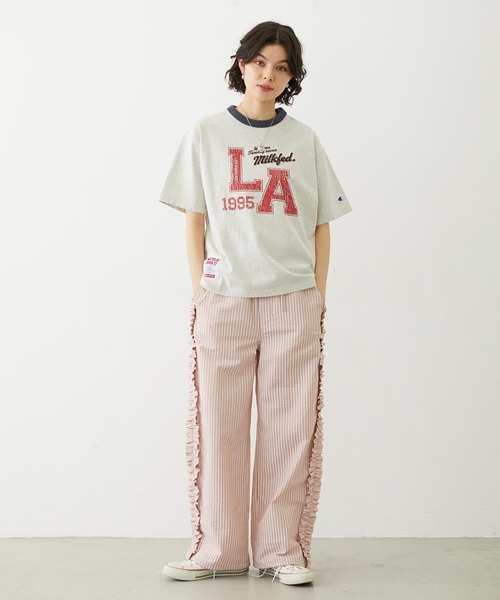 Champion(チャンピオン)の「MILKFED.×CHAMPION LA LOGO S/S TEE(Tシャツ/カットソー・レディース・ブラック/グリーン/オートミール/ネイビー・S/M)」の22枚目の写真