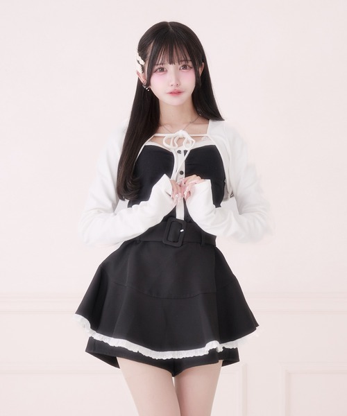 Pal elfy（パルエルフィー）の「バイカラーアンサンブルトップス（アンサンブル・レディース・チャコールグレー/ブラック・フリー）」の3枚目の写真
