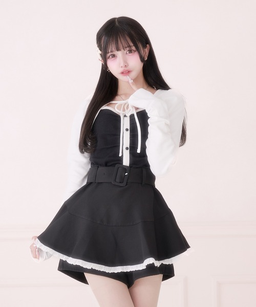 Pal elfy（パルエルフィー）の「バイカラーアンサンブルトップス（アンサンブル・レディース・チャコールグレー/ブラック・フリー）」の5枚目の写真