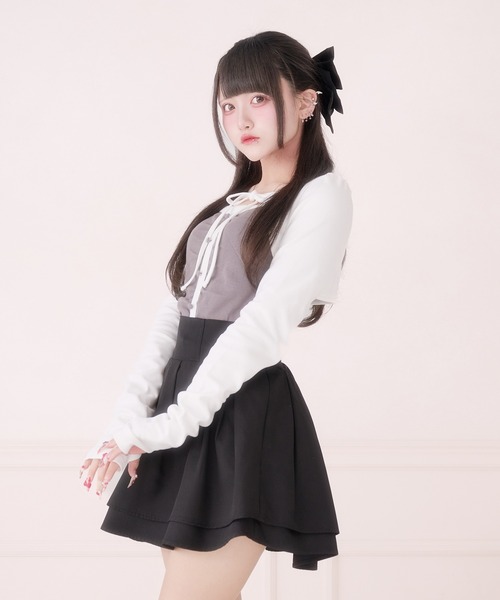 Pal elfy（パルエルフィー）の「バイカラーアンサンブルトップス（アンサンブル・レディース・チャコールグレー/ブラック・フリー）」の19枚目の写真
