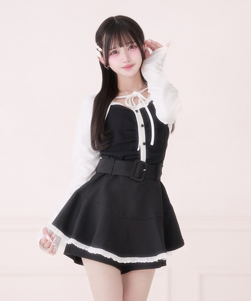 Pal elfy（パルエルフィー）の「バイカラーアンサンブルトップス（アンサンブル・レディース・チャコールグレー/ブラック・フリー）」の6枚目の写真