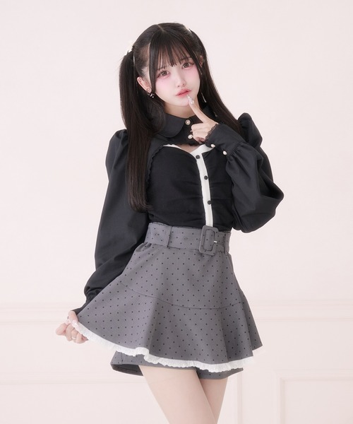Pal elfy（パルエルフィー）の「バイカラーアンサンブルトップス（アンサンブル・レディース・チャコールグレー/ブラック・フリー）」の12枚目の写真
