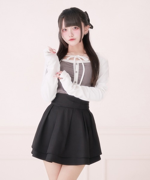 Pal elfy（パルエルフィー）の「バイカラーアンサンブルトップス（アンサンブル・レディース・チャコールグレー/ブラック・フリー）」の15枚目の写真