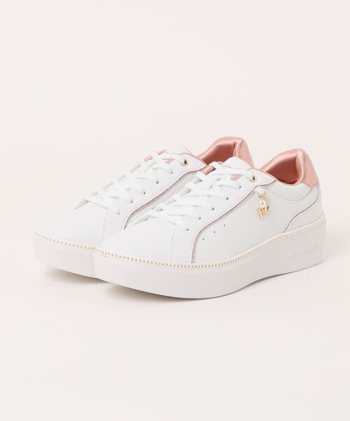 Hawkins(ホーキンス)の「HAWKINS ホーキンス DAHLIA 5 ローカットスニーカー HW00143 WHITE/PINK(スニーカー・レディース・ピンク・8/7h/7/6h/6/5h)」の2枚目の写真