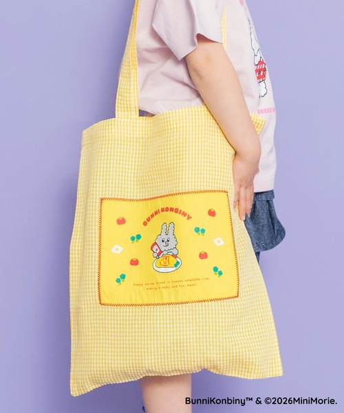 セール】【WEB限定/BUNNI KONBINY】アップリケギンガムトートバッグ