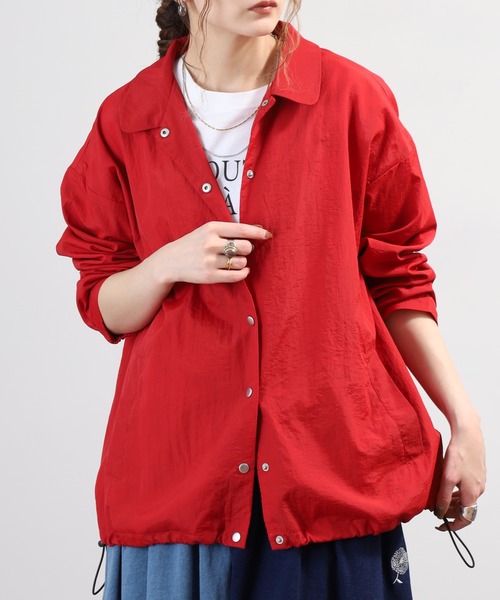 BARNDOOR(バーンドア)の「ナイロン裏プリント コーチジャケット 26SS(ナイロンジャケット・レディース・レッド/ネイビー/ブラック・FREE)」の2枚目の写真
