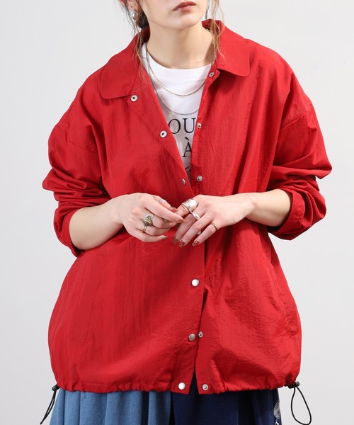 BARNDOOR(バーンドア)の「ナイロン裏プリント コーチジャケット 26SS(ナイロンジャケット・レディース・レッド/ネイビー/ブラック・FREE)」の22枚目の写真