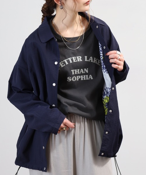 BARNDOOR(バーンドア)の「ナイロン裏プリント コーチジャケット 26SS(ナイロンジャケット・レディース・レッド/ネイビー/ブラック・FREE)」の16枚目の写真