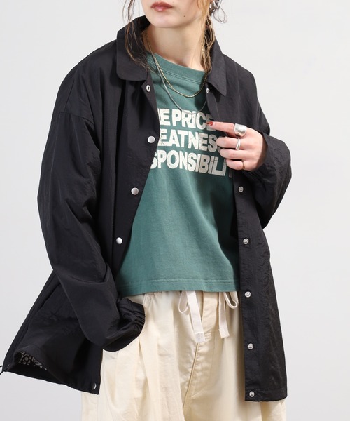 BARNDOOR(バーンドア)の「ナイロン裏プリント コーチジャケット 26SS(ナイロンジャケット・レディース・レッド/ネイビー/ブラック・FREE)」の7枚目の写真