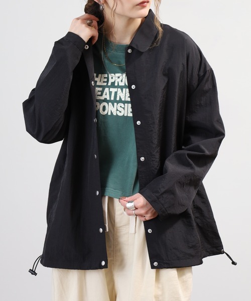 BARNDOOR(バーンドア)の「ナイロン裏プリント コーチジャケット 26SS(ナイロンジャケット・レディース・レッド/ネイビー/ブラック・FREE)」の8枚目の写真