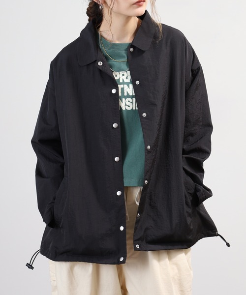 BARNDOOR(バーンドア)の「ナイロン裏プリント コーチジャケット 26SS(ナイロンジャケット・レディース・レッド/ネイビー/ブラック・FREE)」の9枚目の写真