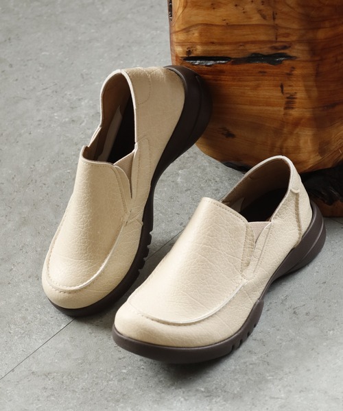 Re:getA(リゲッタ)の「Re:getA 軽量カジュアルスリッポン R328(スリッポン・レディース・ブラック/ブラウン/オリーブ/アイボリー・M/S/LL)」の2枚目の写真