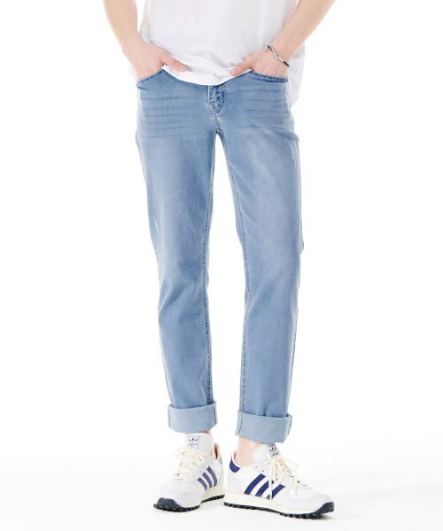 CHASECULT(チェイスカルト)の「男性Lトーンヒドゥンバンディングスリムエージング-CBRK2324C0D(デニムパンツ・メンズ・スカイブルー・92/76/82/86/70)」の1枚目の写真