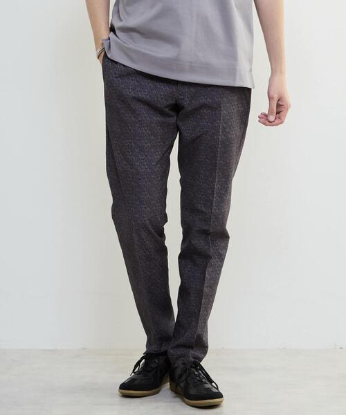 MEN'S MELROSE(メンズメルローズ)の「プリントテックサッカーイージーパンツ(セットアップ可)(スラックス・メンズ・ベージュ/ネイビー/ライトグレー/チャコールグレー・4/5/3/2)」の1枚目の写真