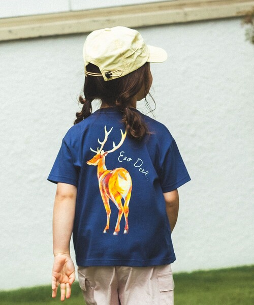 BEAMS mini(ビームスミニ)の「アニマル HIP Tシャツ 2026SS(90~150cm)外遊び プチプラ 通園 通学 定番(Tシャツ/カットソー・キッズ・イエロー系その他3/ネイビー/オフホワイト・90/100/110/120/130/140/150)」の2枚目の写真