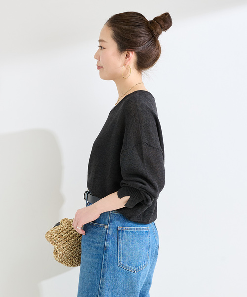 B.C STOCK（ベーセーストック）の「手洗い可 / ペーパー混ドルマンプルオーバー（ニット/セーター・レディース・イエロー/ラベンダー/ベージュ/ブラック・FREE）」の15枚目の写真