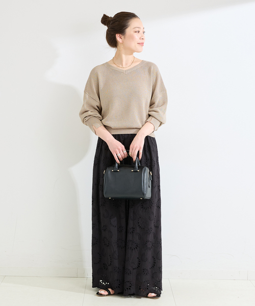 B.C STOCK（ベーセーストック）の「手洗い可 / ペーパー混ドルマンプルオーバー（ニット/セーター・レディース・イエロー/ラベンダー/ベージュ/ブラック・FREE）」の18枚目の写真