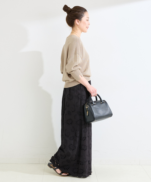 B.C STOCK（ベーセーストック）の「手洗い可 / ペーパー混ドルマンプルオーバー（ニット/セーター・レディース・イエロー/ラベンダー/ベージュ/ブラック・FREE）」の19枚目の写真