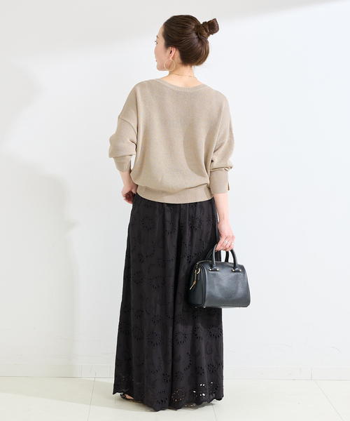 B.C STOCK（ベーセーストック）の「手洗い可 / ペーパー混ドルマンプルオーバー（ニット/セーター・レディース・イエロー/ラベンダー/ベージュ/ブラック・FREE）」の20枚目の写真