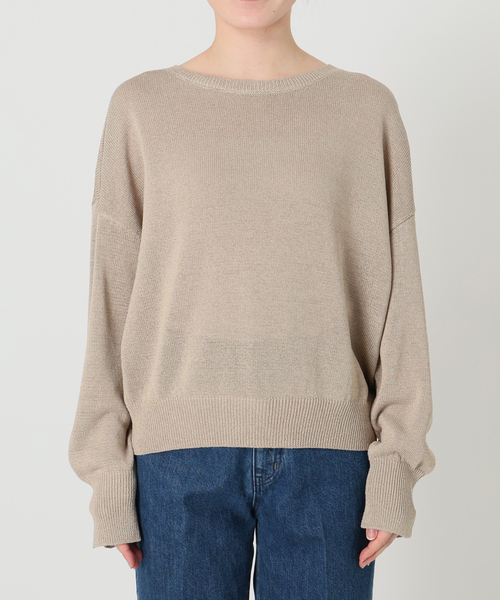 B.C STOCK（ベーセーストック）の「手洗い可 / ペーパー混ドルマンプルオーバー（ニット/セーター・レディース・イエロー/ラベンダー/ベージュ/ブラック・FREE）」の5枚目の写真