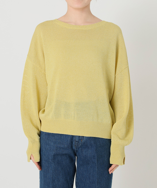 B.C STOCK（ベーセーストック）の「手洗い可 / ペーパー混ドルマンプルオーバー（ニット/セーター・レディース・イエロー/ラベンダー/ベージュ/ブラック・FREE）」の9枚目の写真