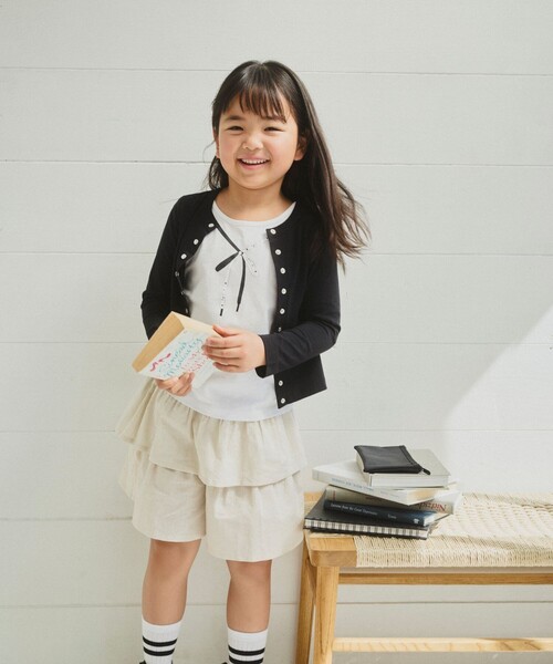 agnes b.（アニエスベー）の「キッズ コットンリネン ティアード キュロット（スカート・キッズ・ベージュ系その他・120/110/100/140/130）」の5枚目の写真