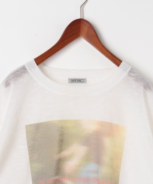 niko and...（ニコアンド）の「[MODE NORM CORE] シアーグラフィックニットプルオーバー（Tシャツ/カットソー・レディース・ラベンダー/グレー/オフホワイト・FREE）」の20枚目の写真
