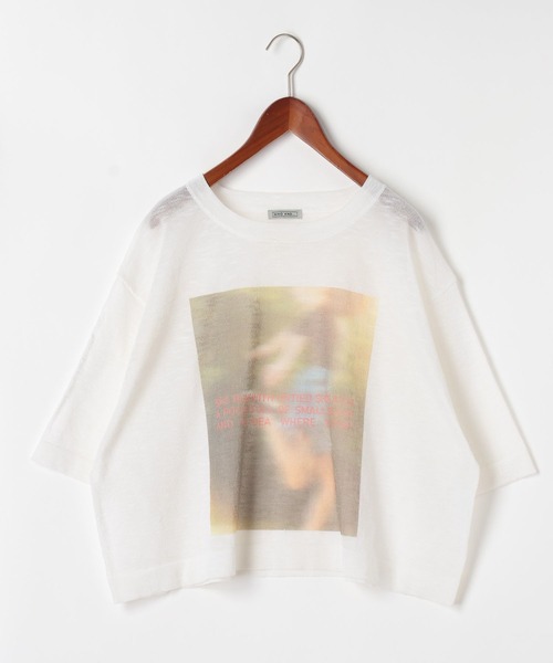 niko and...（ニコアンド）の「[MODE NORM CORE] シアーグラフィックニットプルオーバー（Tシャツ/カットソー・レディース・ラベンダー/グレー/オフホワイト・FREE）」の16枚目の写真