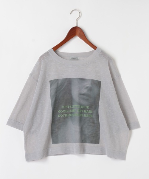 niko and...（ニコアンド）の「[MODE NORM CORE] シアーグラフィックニットプルオーバー（Tシャツ/カットソー・レディース・ラベンダー/グレー/オフホワイト・FREE）」の17枚目の写真